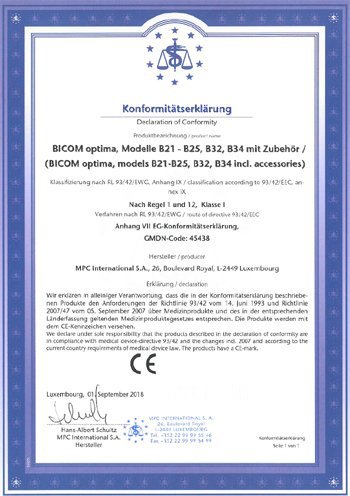 Certifikát BICOM